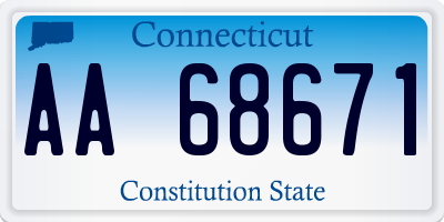 CT license plate AA68671