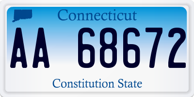 CT license plate AA68672