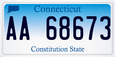 CT license plate AA68673