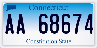 CT license plate AA68674