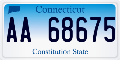 CT license plate AA68675