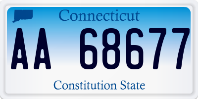 CT license plate AA68677