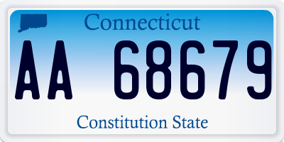 CT license plate AA68679