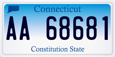 CT license plate AA68681
