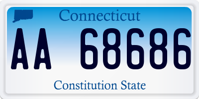 CT license plate AA68686