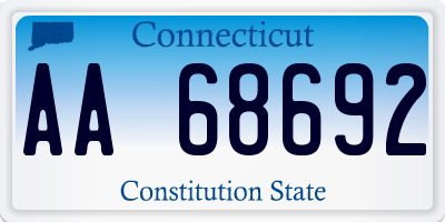 CT license plate AA68692