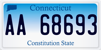 CT license plate AA68693