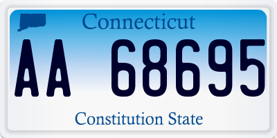 CT license plate AA68695