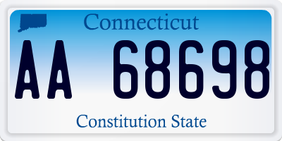 CT license plate AA68698