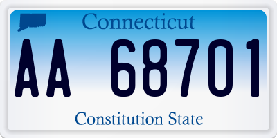 CT license plate AA68701