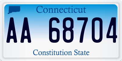 CT license plate AA68704