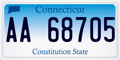 CT license plate AA68705