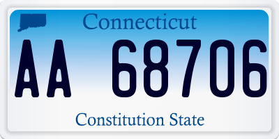 CT license plate AA68706