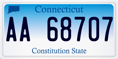 CT license plate AA68707