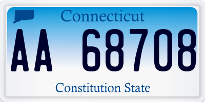 CT license plate AA68708