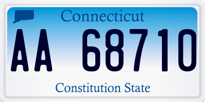 CT license plate AA68710