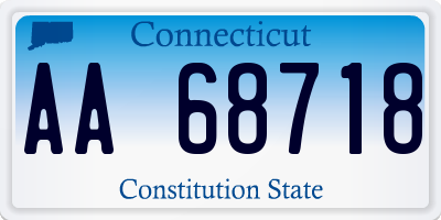 CT license plate AA68718