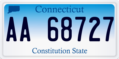 CT license plate AA68727