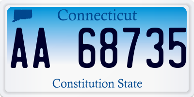 CT license plate AA68735