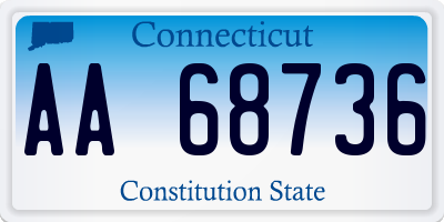 CT license plate AA68736