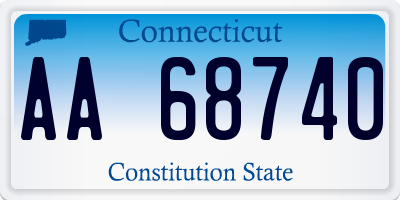 CT license plate AA68740