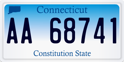 CT license plate AA68741