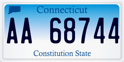 CT license plate AA68744