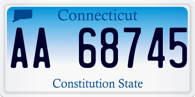 CT license plate AA68745