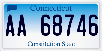 CT license plate AA68746