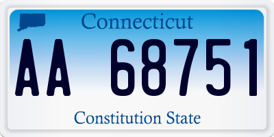 CT license plate AA68751