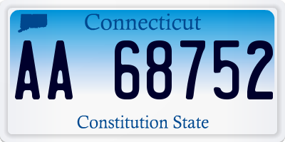 CT license plate AA68752