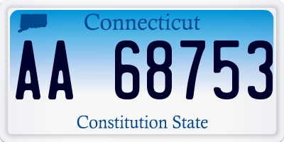CT license plate AA68753