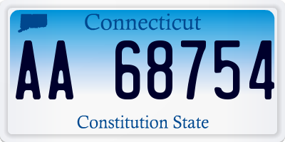 CT license plate AA68754
