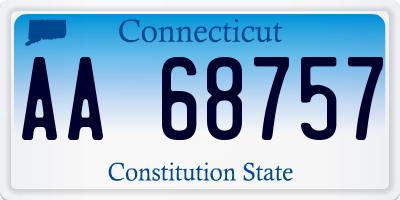 CT license plate AA68757