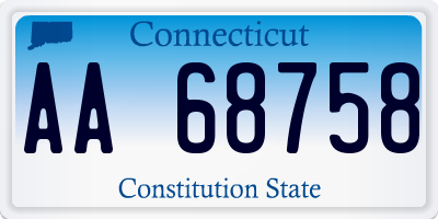 CT license plate AA68758