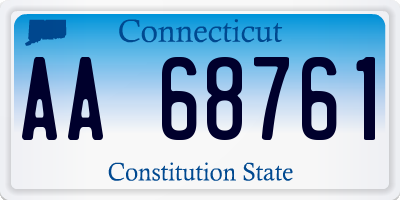 CT license plate AA68761
