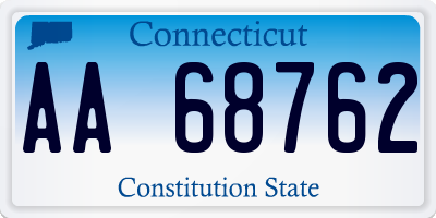 CT license plate AA68762