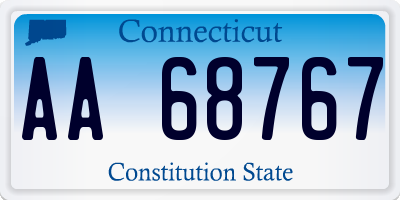 CT license plate AA68767