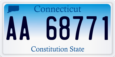CT license plate AA68771