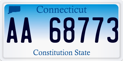 CT license plate AA68773