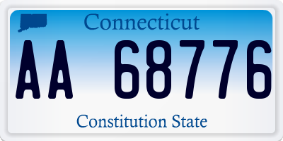 CT license plate AA68776