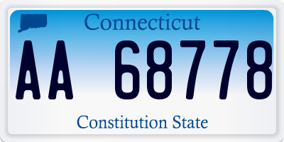 CT license plate AA68778