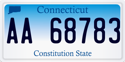 CT license plate AA68783