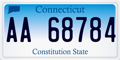 CT license plate AA68784