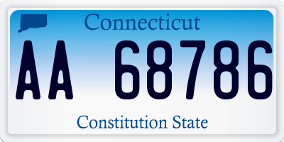 CT license plate AA68786