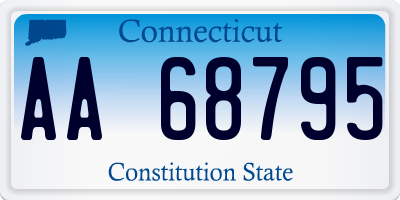 CT license plate AA68795