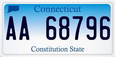 CT license plate AA68796