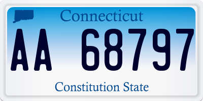 CT license plate AA68797