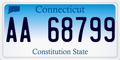 CT license plate AA68799