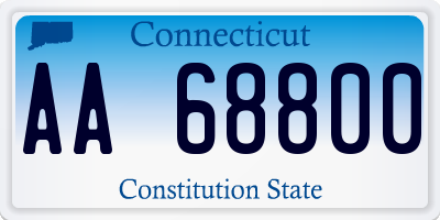 CT license plate AA68800